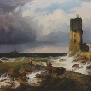 Achenbach, Andreas: Grosse Marine mit Leuchtturm, 1836