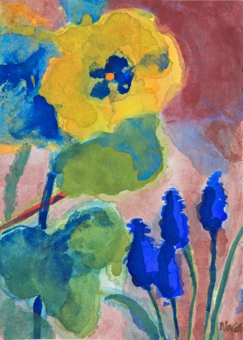 Nolde, Emil: Gelbe Stiefmütterchen und blaue Hyazinthen