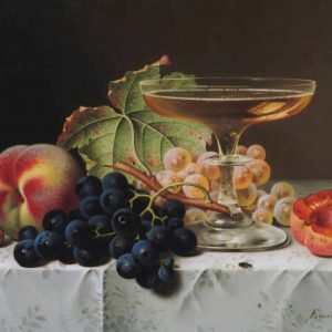 Preyer, Emilie: Früchtestillleben mit Sektschale