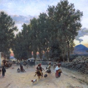 Achenbach, Oswald: Auf der Landstraße bei Neapel, 1859