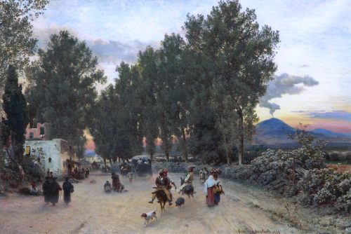 Achenbach, Oswald: Auf der Landstraße bei Neapel, 1859