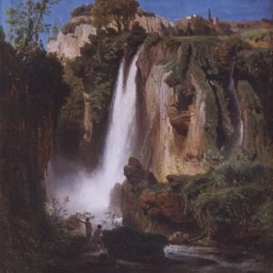 Achenbach, Oswald: Badende am Wasserfall, 1851