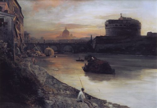 Achenbach, Oswald: Blick auf die Engelsburg, 1880