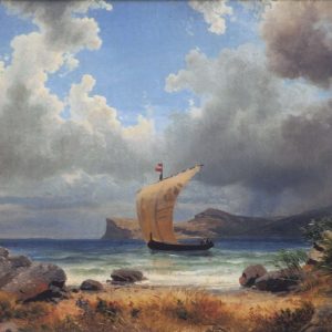 Achenbach, Oswald: Segelboot in einer italienische Bucht, 1848