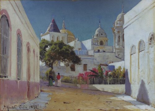 Mönsted, Peder: Stadtansicht in Cadiz, Spanien, 1892