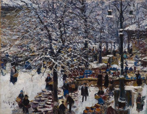 Willy Lucas: Töpfermarkt im Schnee. Stuttgart, 1916