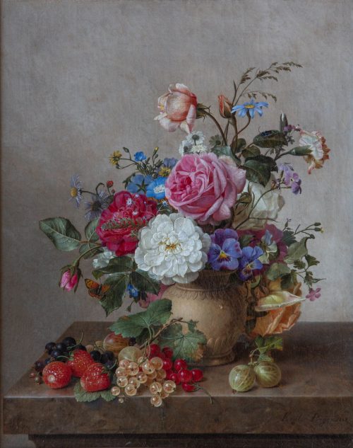 Emilie Preyer: Stillleben mit Blumen im Krug, 1868